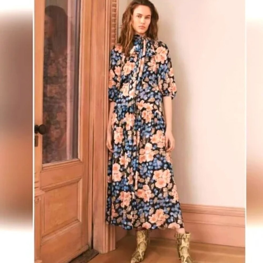 Rebecca Taylor Blush Rose Tie Neck Dress - size 2 , New-With-Tags